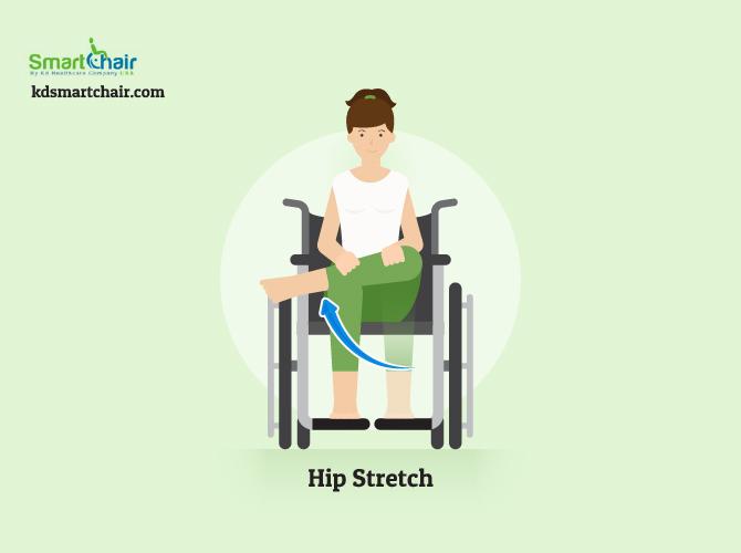 wheelchair yoga hip stretch pose