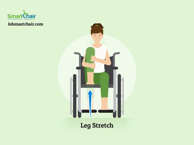 wheelchair yoga leg stretch pose