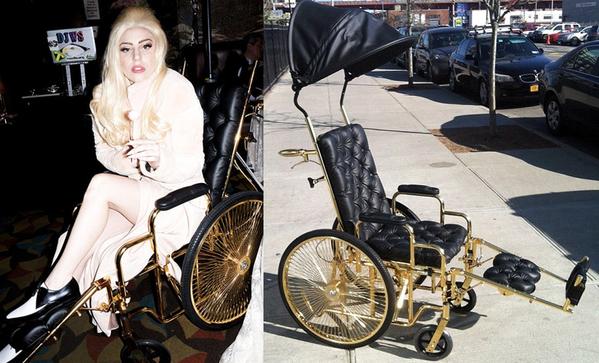 24 Karat Gold wheelchair Laday Gaga pimped out grande