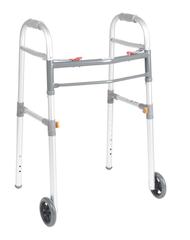 Drive Medical Two Button Folding Universal Walker with 5 in Wheels medium