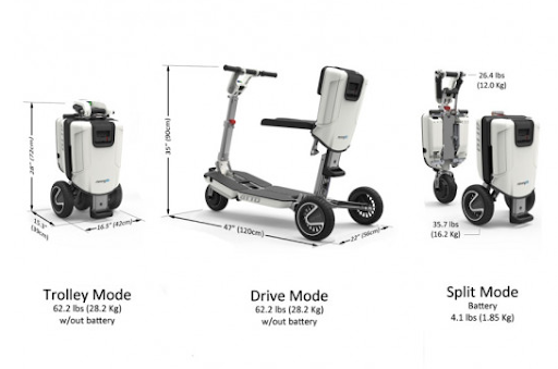 atto folding mobility scooter specs