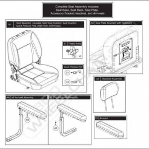 Victory 10 LX 4-Wheel ScooterSeat Plate Assembly with Fasteners