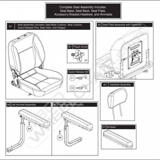 Victory 10 LX 4-Wheel ScooterSeat Plate Assembly with Fasteners