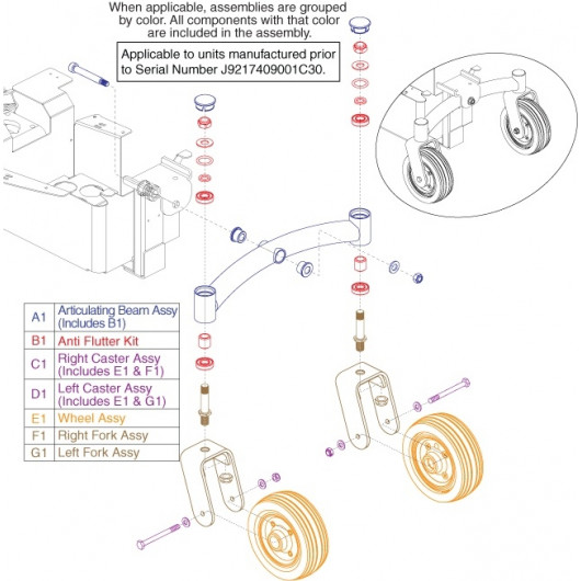 Jazzy Select 6Wheel Assembly