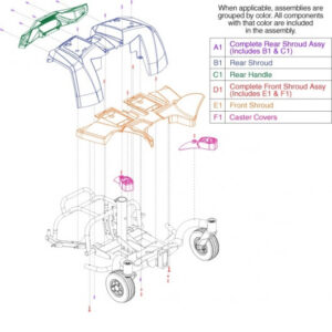 Go ChairComplete Rear Shroud Assembly