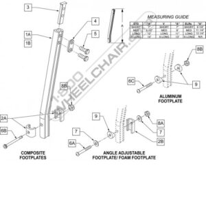 Quickie P222 SE Power ChairEXT TUBE "V" D2 X-LONG L ANG AD PCKTLEFT - USE W/ ANGLE ADJ FTPLT V HANGER