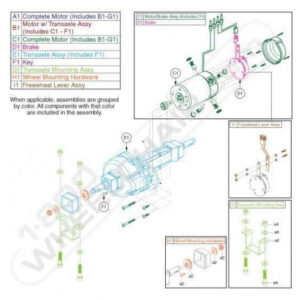 Victory 10 LX 4-Wheel ScooterDrive Motor/Break (Includes C1)