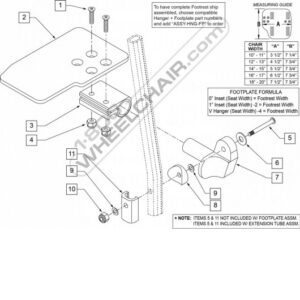 Quickie P222 SE Power ChairKIDS ANGL ADJ F/PLT 10" LLeft