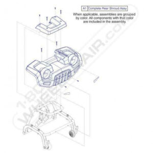 Victory 10 LX 4-Wheel ScooterComplete Rear Shroud Assembly