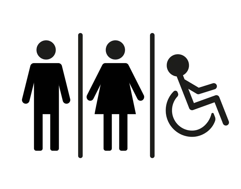 WC wayfinding vector illustration icons.