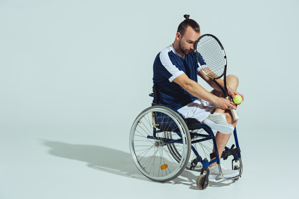 Tennis player in wheelchair