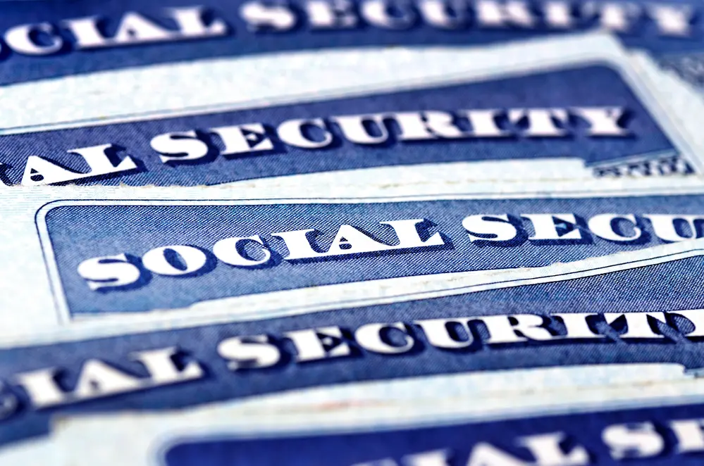 Social Security Cards Representing Finances