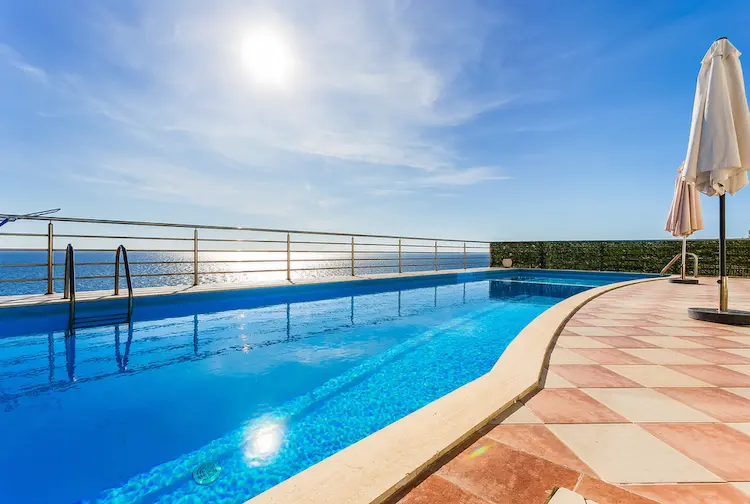 Seaview pool in a modern mediterranian villa