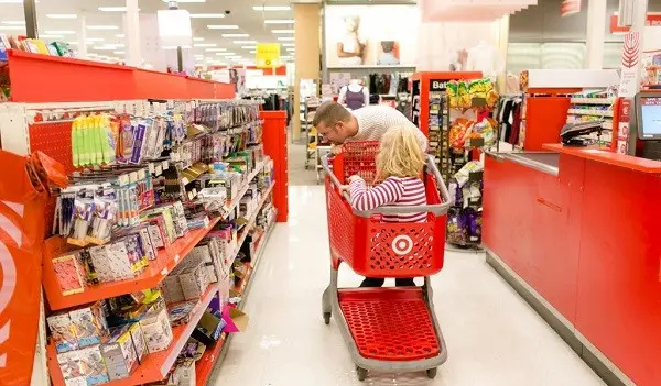 Father and daughter shopping at Target