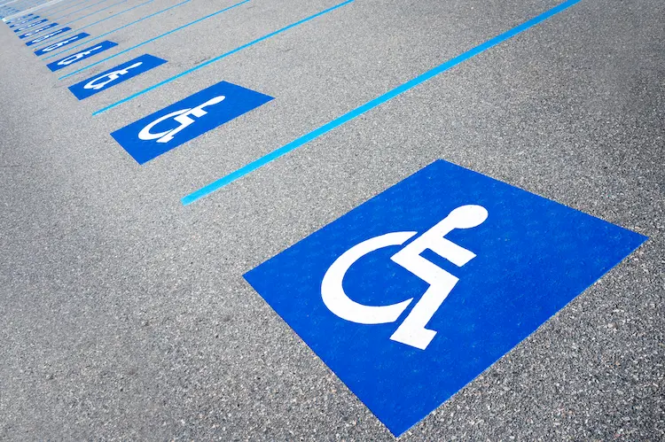 Handicapped symbol disabled parking sign